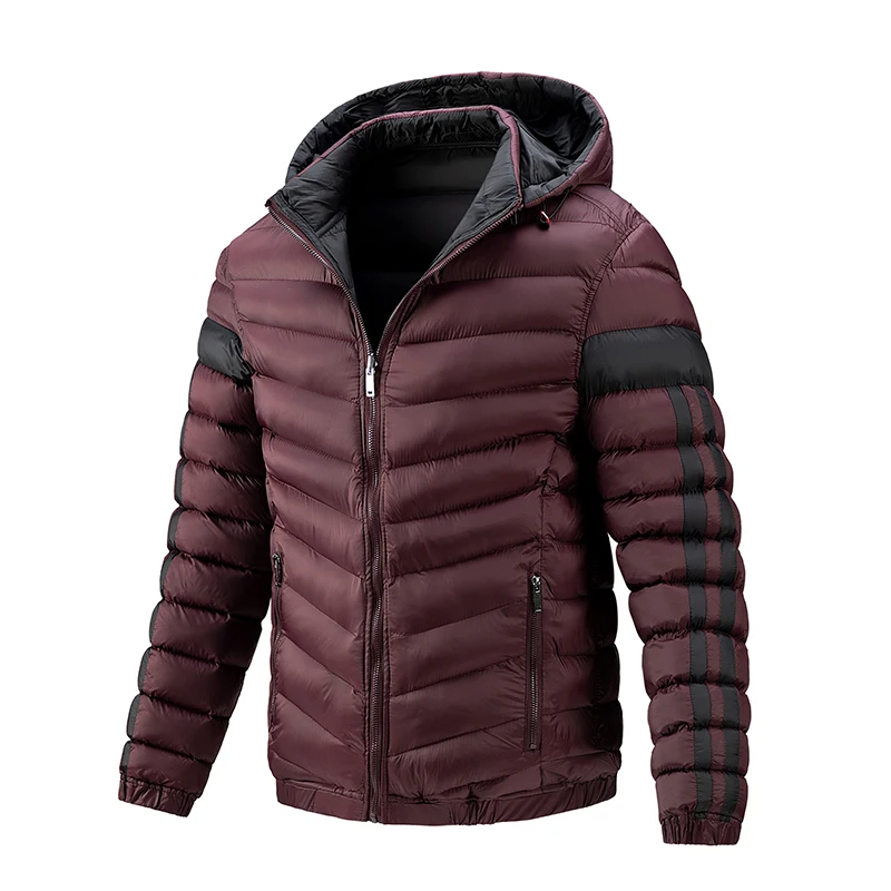 Reversible Hooded Removable Men's Coats Splicing Thickened Warm Male Jacket Winter Casual Sports Outwear Men Clothing