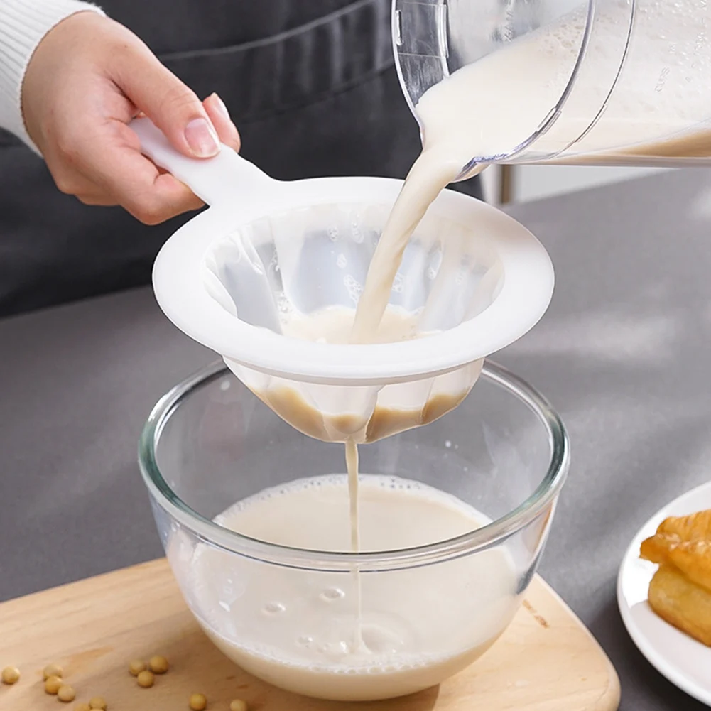 

100/200/400 Mesh Ultra-fine Mesh Strainer Kitchen Gadgets Nylon Mesh Filter Spoon for Suitable for Soy Milk Coffee Milk Yogurt