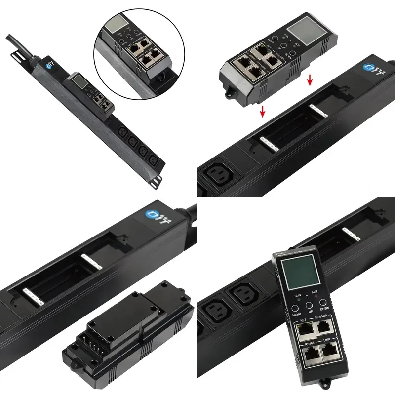 Фото Интеллектуальный PDU-блок 30А с разъемами C13/C19, LED-дисплеем и RS485 для монтажа в стойку, для центров обработки данных №1