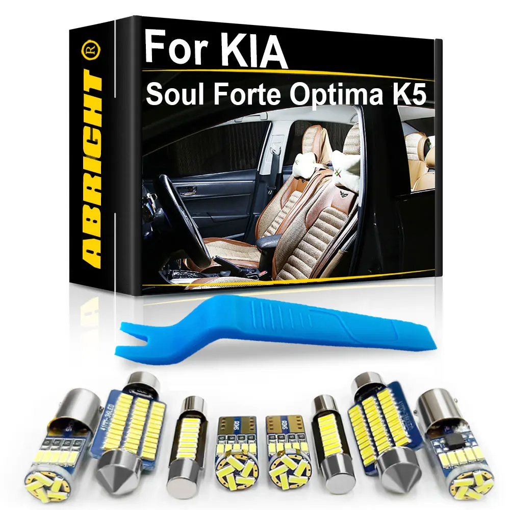 ABRIGHT Car LED Lights For Kia Soul AM PS Spectra Sedona Forte Optima K5 Vehicle LED Interior Dome Trunk License Plate Light