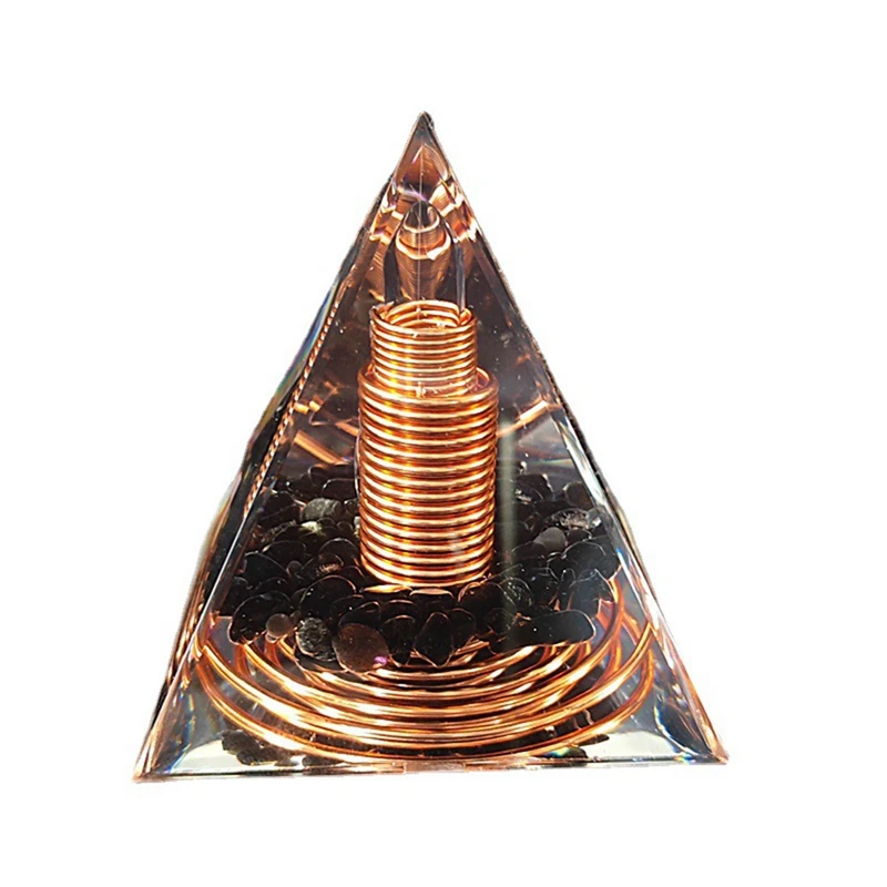 

Spiral Copper Wire Spiral Coil Pyramid Handmade Home Decoration Crystal Gravel Spiral Pyramid Crafts