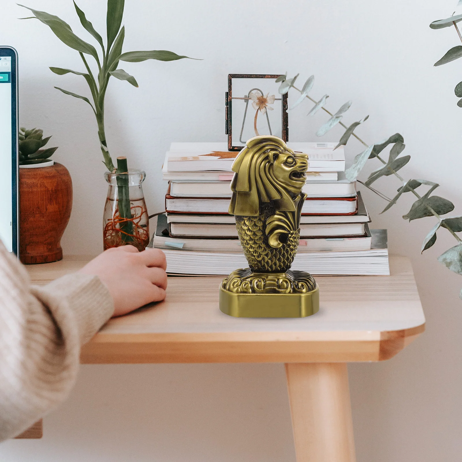 Статуя животного фэн-шуй орнамент с левом металлическая скульптура модель офиса