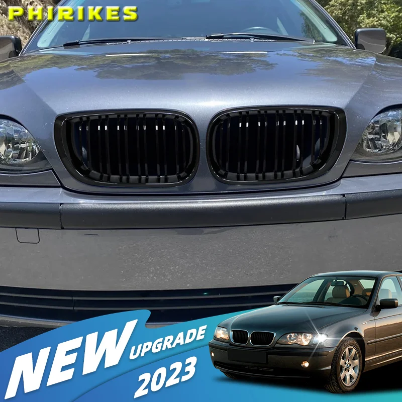

Front Center Bright Black Wide Kidney Hood Grille Grill For BMW E46 Saloon 4 Doors 3 Series 2002 2003 2004 2005 320i 325Xi 330Xi