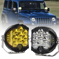 7 inch 90w led work light spot flood combo light fog lamp white yellow round headlight offroad for motorcycle tractor boat 4wd