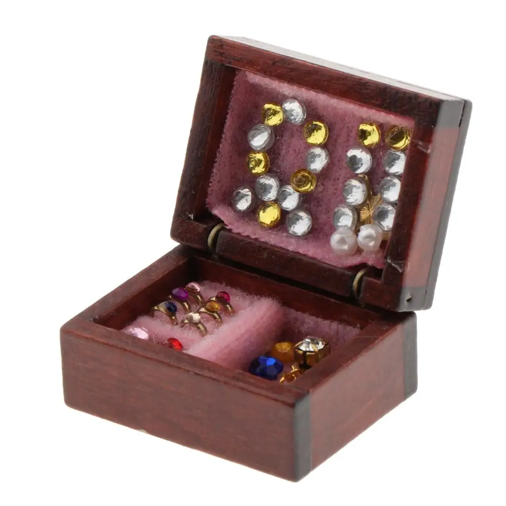 

12th Miniature Furniture Vintage Jewelry Case Dresser Decoration Accessory
