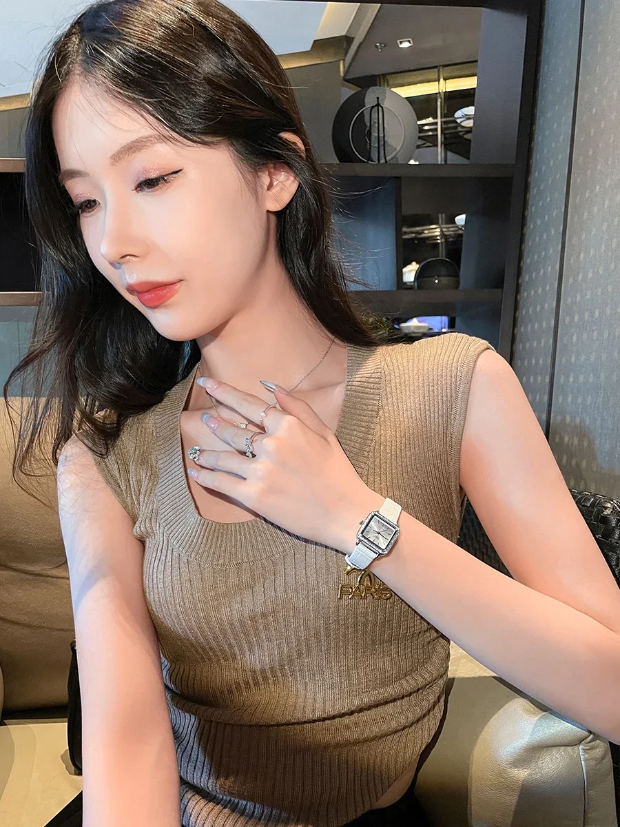 Брендовые маленькие квадратные часы женские оригинальные 2024 механические