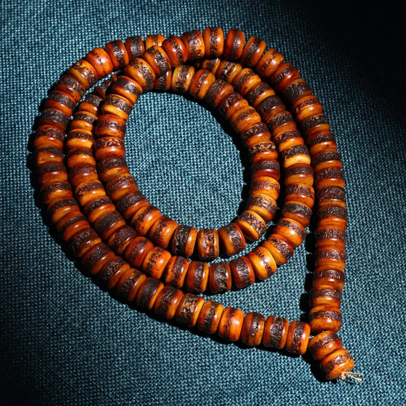 Коллекция тибетских храмов 23 дюйма старая натуральная кость Габала 108 Будда