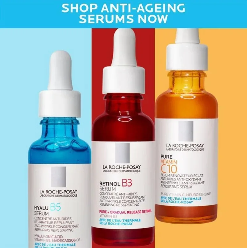 

3PCS La Roche Posay Anti Aging Set Pure Retinol Vitamin B3 Vitamin C Niacinamide Serum Facial Essence Fine Lines Wrinkles