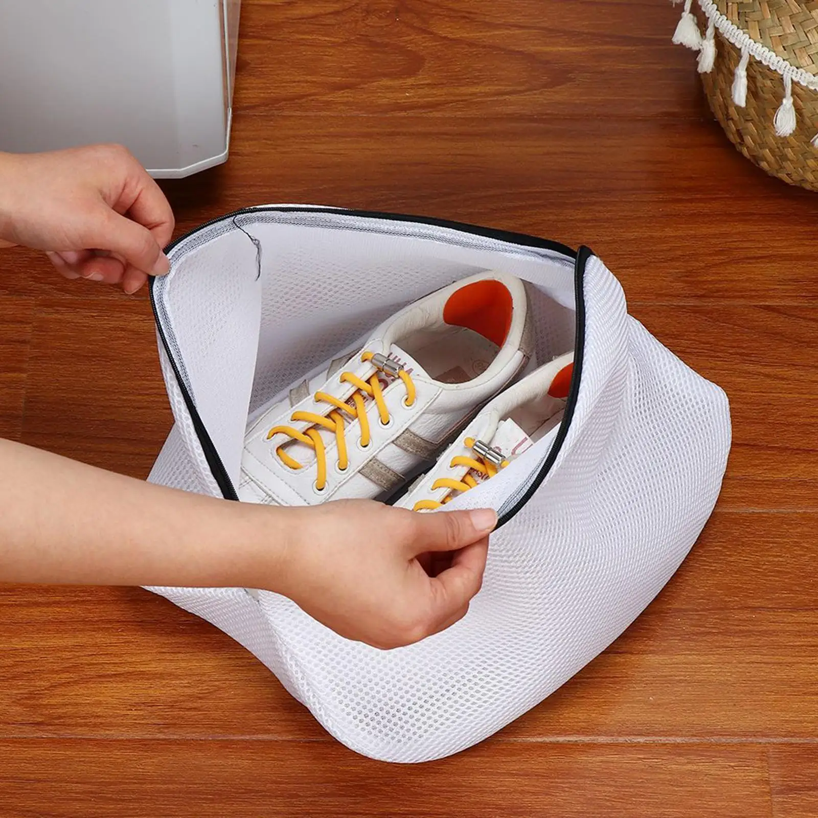 

1 шт., Сетчатая Сумка для стиральной машины, обуви с застежкой-молнией