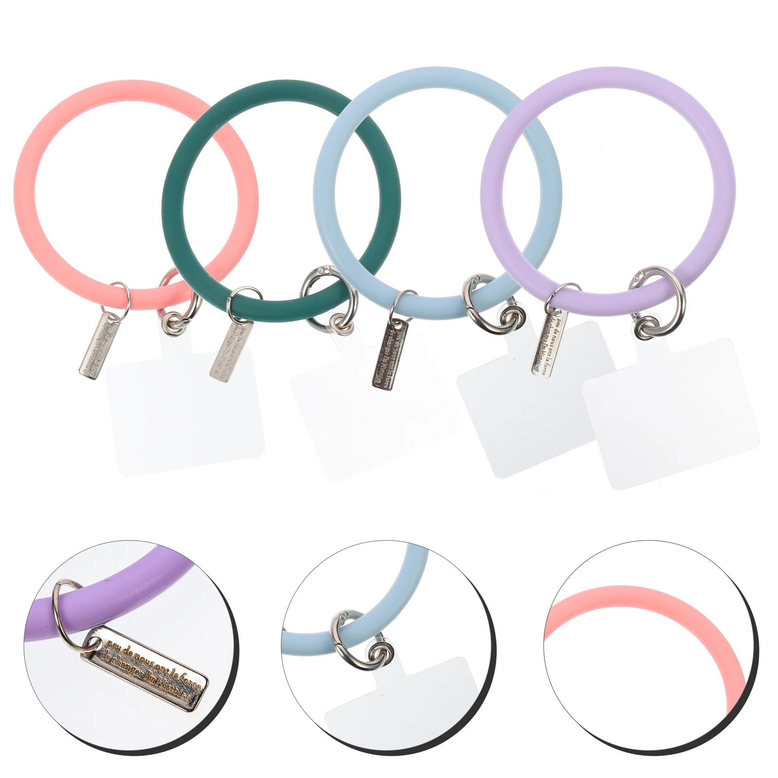 

4pcs Lanyard Circles Strap Circles Keychain Finger Charms