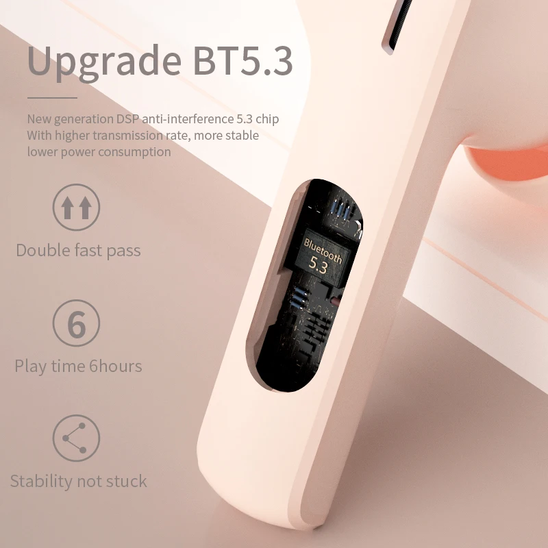 Модная Беспроводная Bluetooth-гарнитура с микрофоном наушники Enc двойной режим