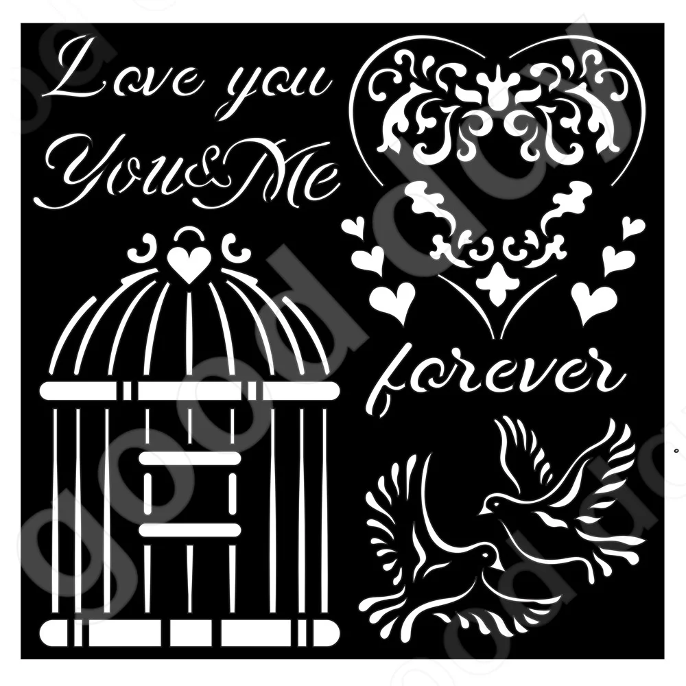 

Arrival 2022 New You and me Love me Stencil Set Used for Scrapbook Diary Decoration Embossing Template Diy Greeting Card