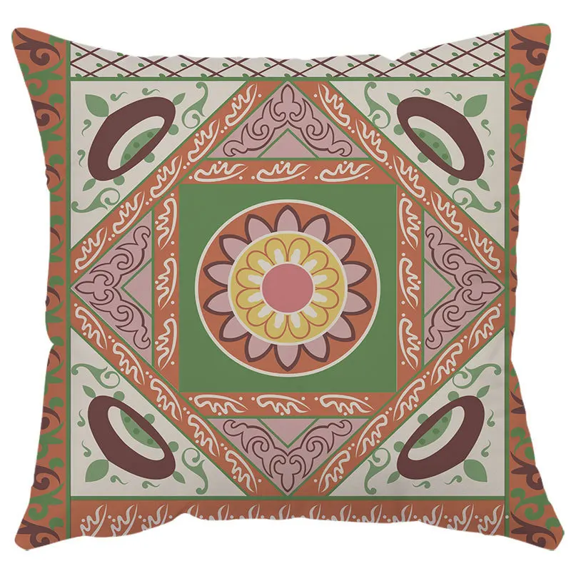 Наволочка для подушки с цветами, мандалой, в стиле бохо, 45x45, роскошная Геометрическая полосатая наволочка, домашний декор, Capa De Almofada B0065