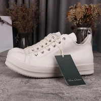ro new spring and autumn mens and womens thick bottomed low top canvas couple beige casual sneakers board shoes