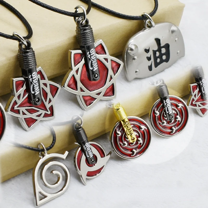 

Narutos Anime Figure Cosplay Akatsuki Organization Red Cloud Sign Metal Pendant Kakashi Uzumaki Necklace Unisex Birthday Gifts