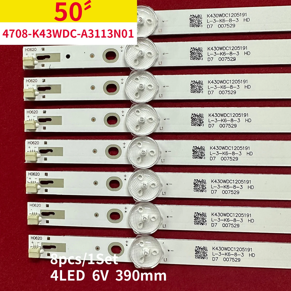 Для Hikvision DS-D5043uq Световая панель K430WDC1 A3 4708-K43WDC-A3113N01 4 светодиода 6 В 389 мм