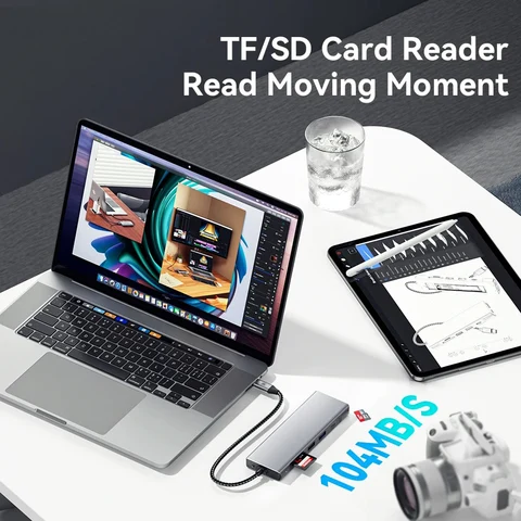 8-в-1 USB-хаб kebidumei для Macbook с поддержкой M.2 SSD