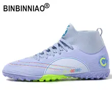 BINBINNIAO Size30-45 Professional Soccer Shoes Men Boy Soccer Cleats Kids Football Shoes Girl Outdoor Turf Indoor