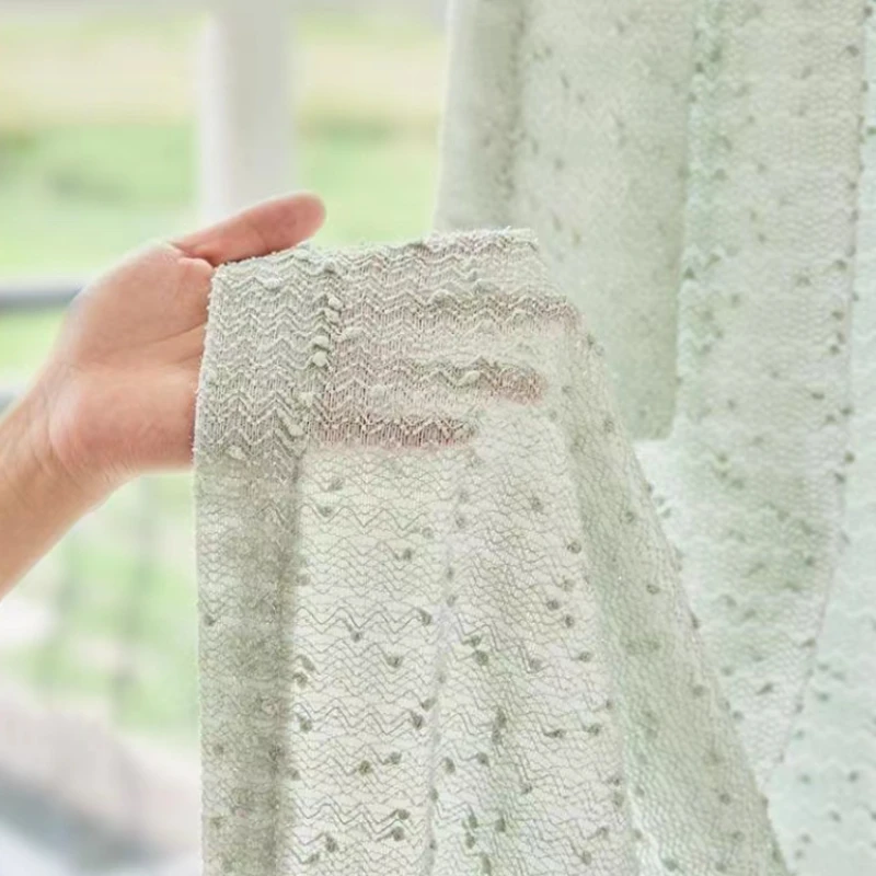 

Modern French Retro Style Texture Tulle Sheer Voile Curtains for Living Room Bedroom Dining Luxury Window Drapes Custom Size