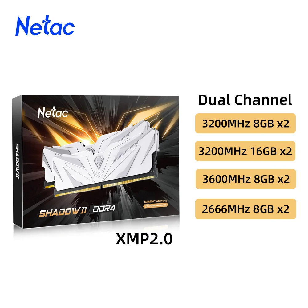 Оперативная память Netac DDR4 8GBX2 16GBX2 3200 МГц 3600 2666 радиатор памяти XMP2.0 288Pin