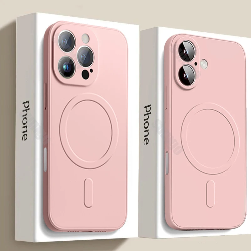 Новый 16 розовый жидкий силикон для Magsafe Беспроводная зарядка Магнитный чехол iPhone
