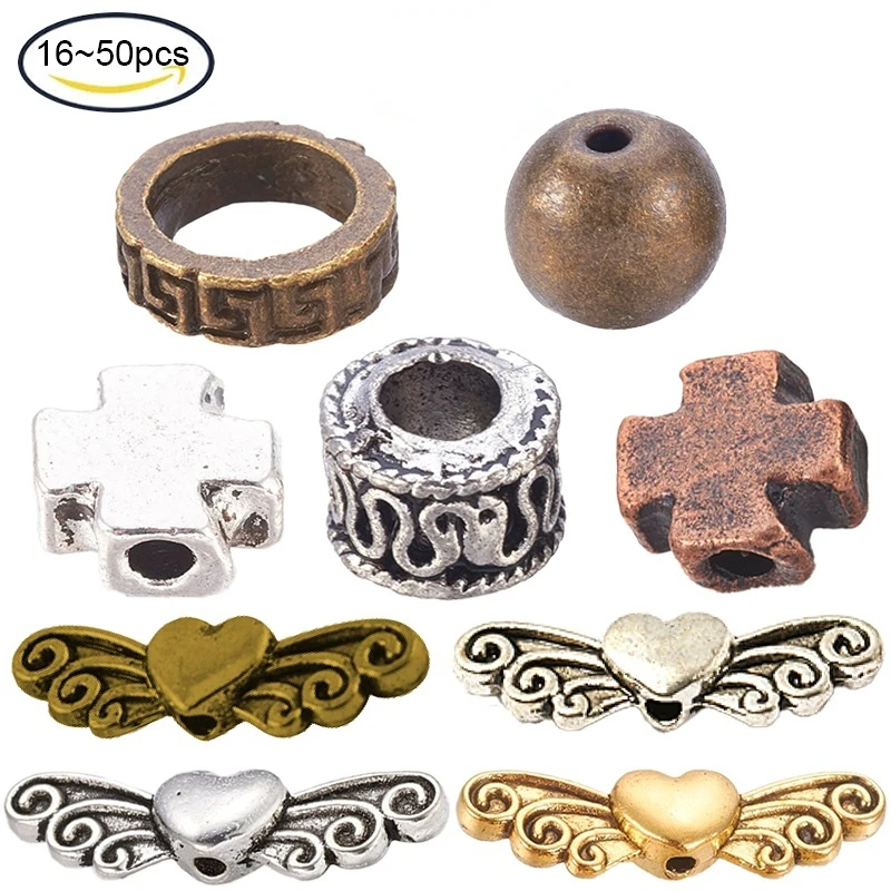 

20-50PCS Tibetan Style Alloy Beads Lead Free & Cadmium Free Heart Antique Silver 24x17x6mm Hole: 1mm