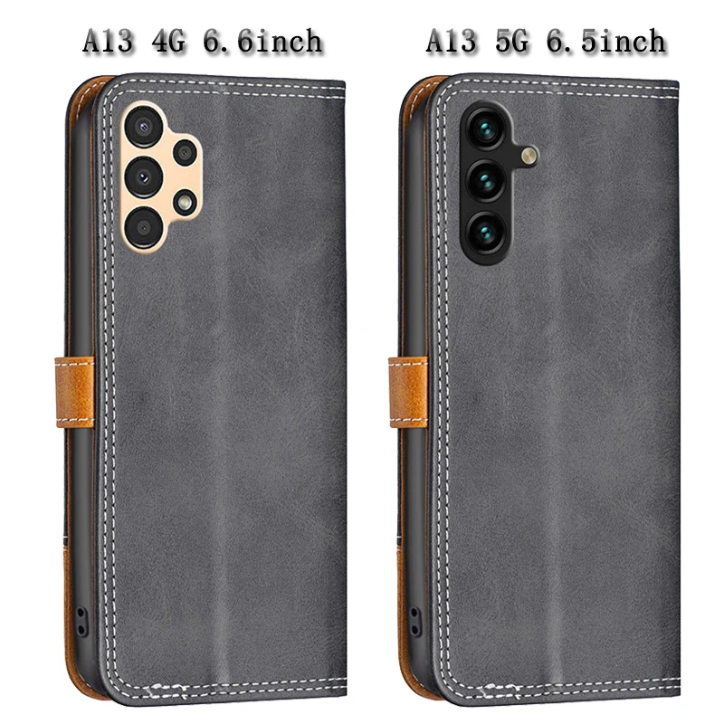 Flip on For Samsung Galaxy A13 A 13 A135 SM-A135F Classic Phone Wallet Leather Case sFor A13 5G A136 Coque Card Slot Back Cover