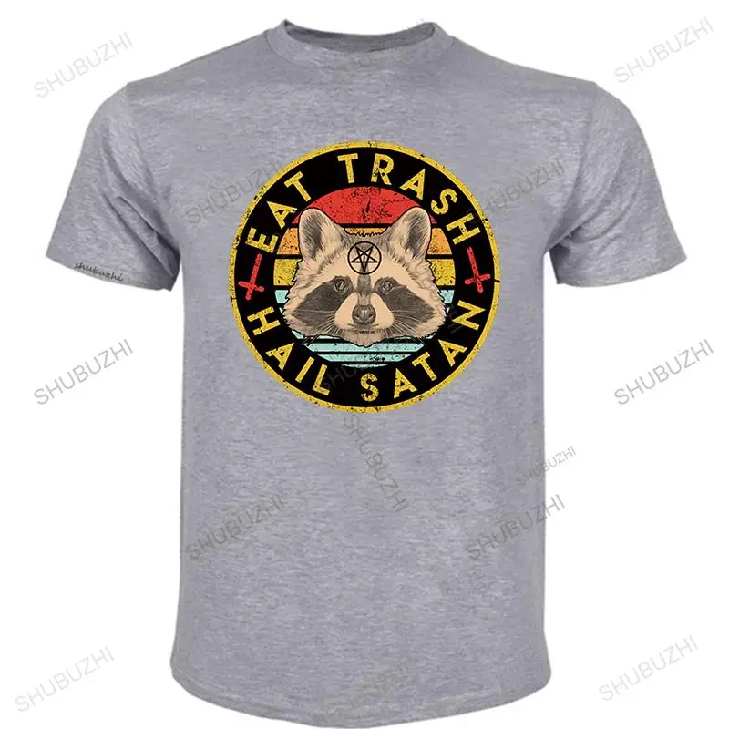

cotton tshirt men summer tees Raccoon Eat Trash Hail Satan Vintage T-Shirt men cotton tee shirt summer brand Funny Mens T shirt
