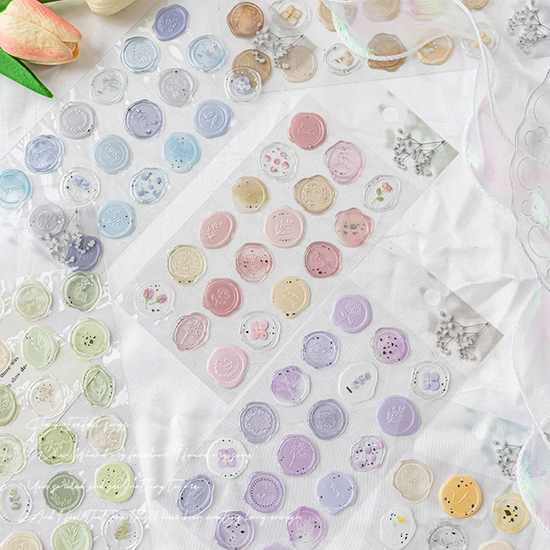 

18 шт./пакет, винтажная наклейка, восковой штамп, наклейка для самостоятельного изготовления, декоративная наклейка для скрапбукинга, свадебного конверта, карамельных цветов для студентов