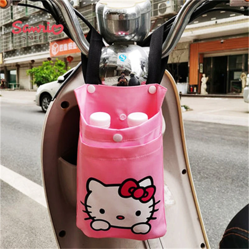 

Кавайный Sanrio Hello Kittys клубничный Медведь Аниме милая сумка для хранения электромобиля и подвесная сумка с передним подвесным карманом подарки для девочек