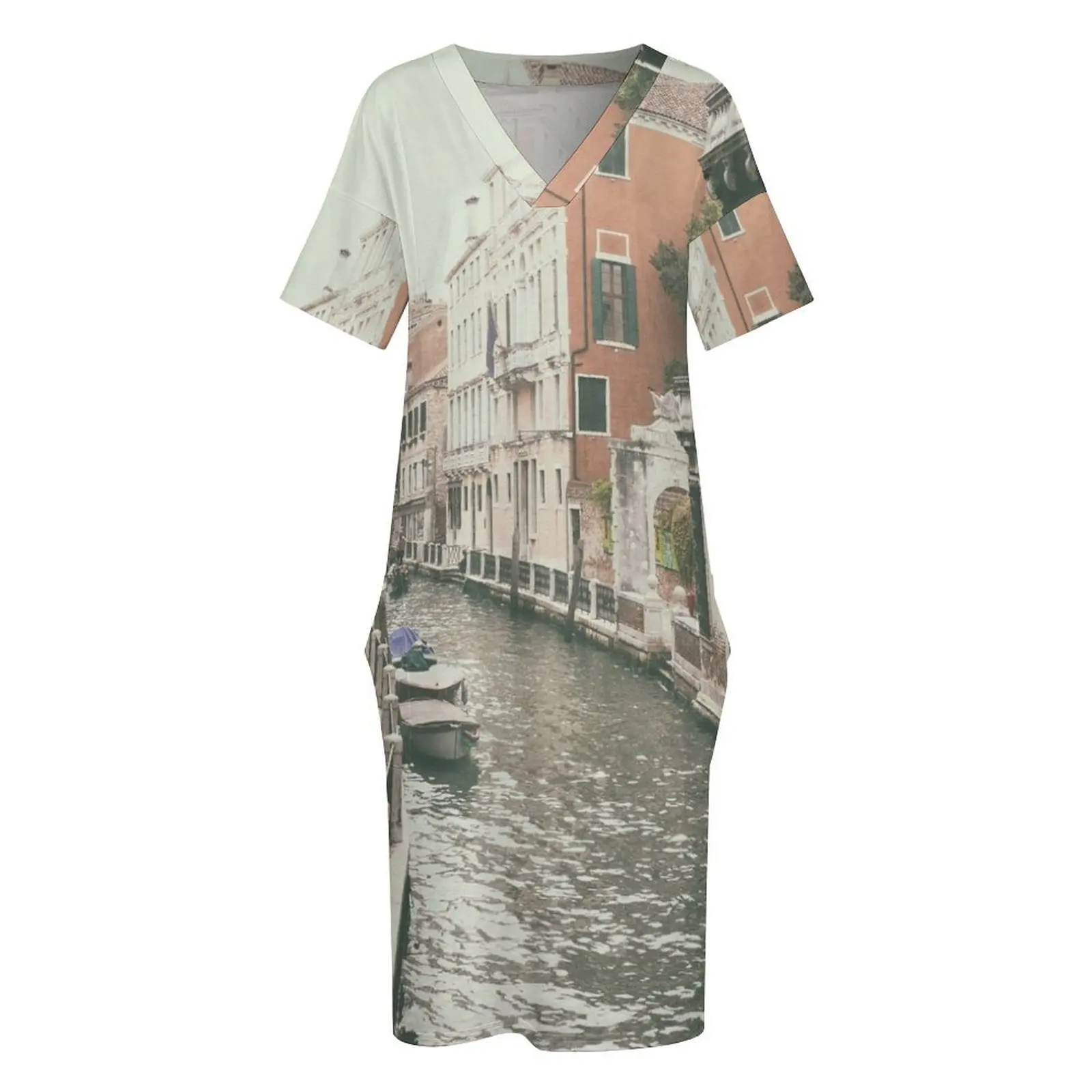 Женское платье &quotВенецианский канал в Италии&quot из полиэстера