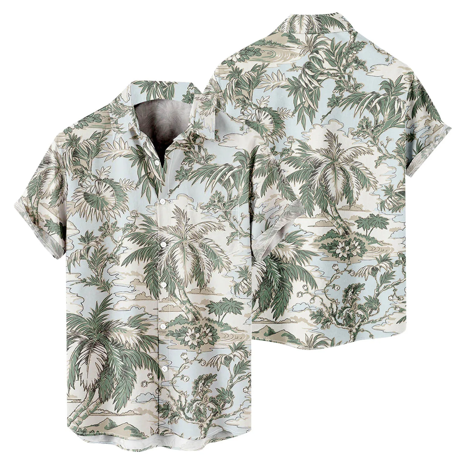 

Dress Shirt Button Mens Fashion And Leisure 3D Digital Printing Buckle Lapel Short Sleeve Shirt Top Men Tee Shirt Long