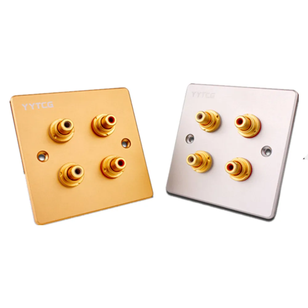 

RCA Jack Female Audio Panel Gold plated Connector Wall Socket Panel Mount Chassis Audio Socket TV Amplifier HIFI Speaker Plug