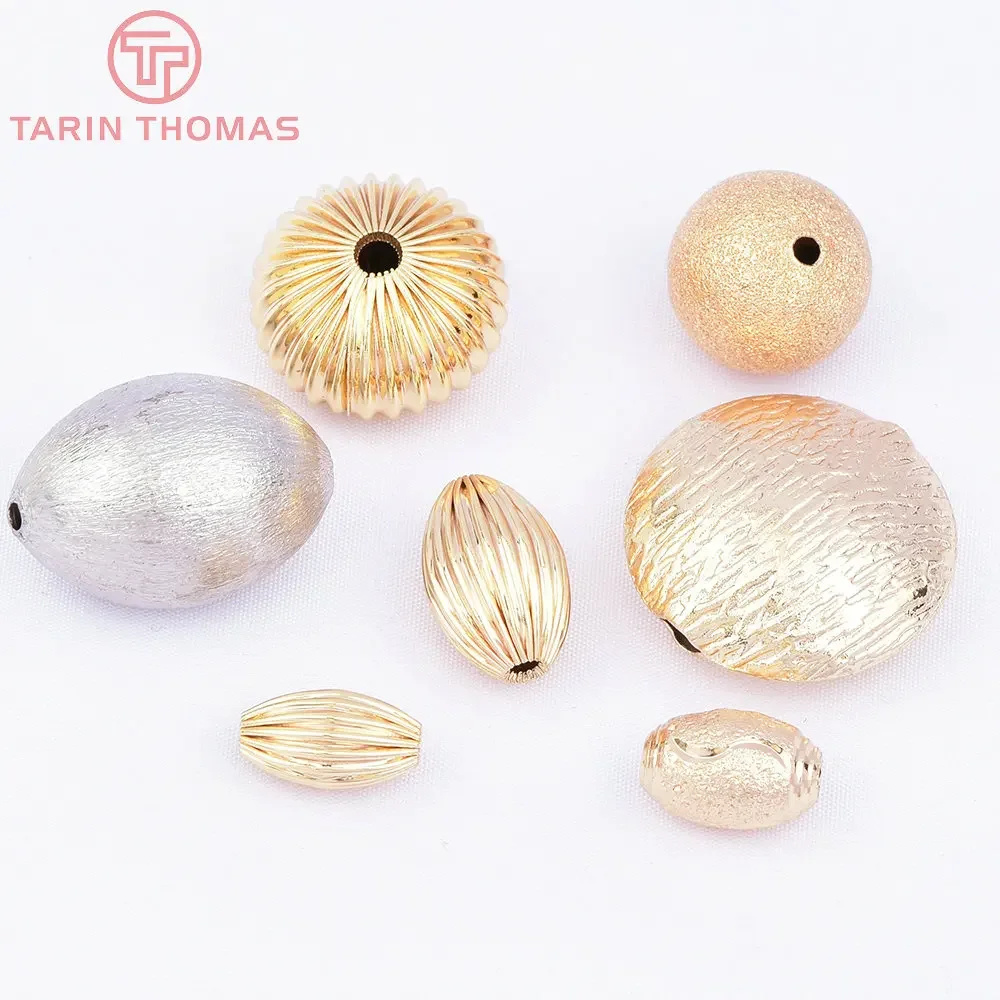 (7455) 6 шт. 7x5 мм 24 К позолоченные латунные бусины-разделители браслет бусины