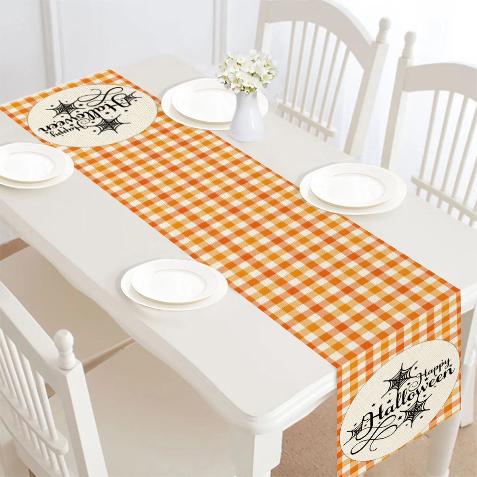 30x180 см Хэллоуин тыква клетчатый стол флаг Настольная дорожка для искусственного