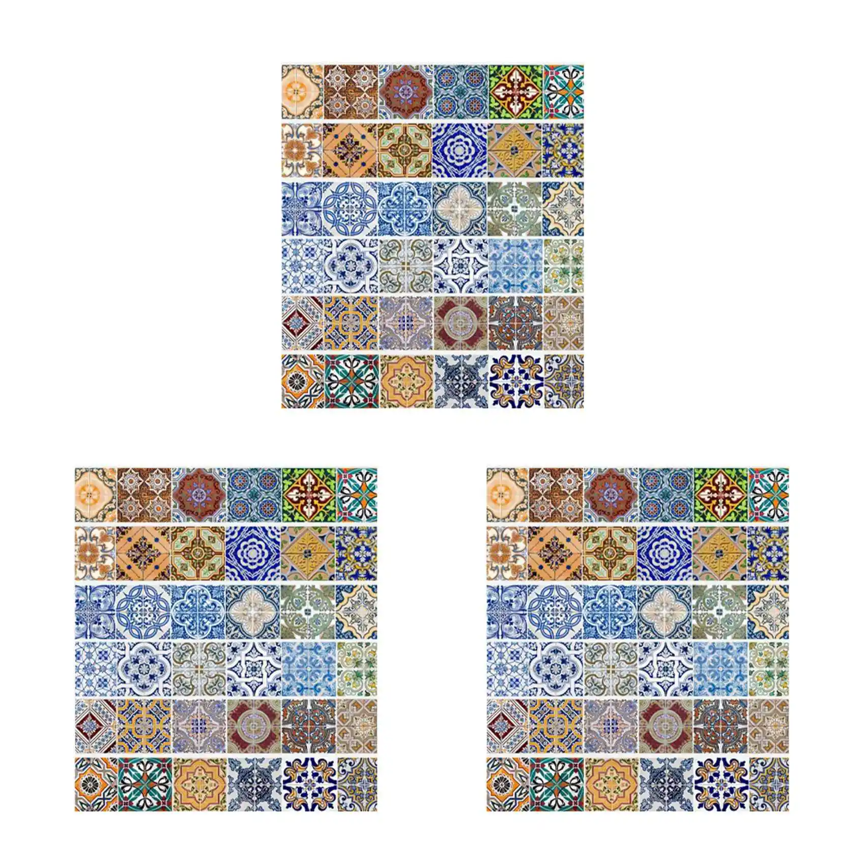 

3X Peel and Stick Tile Backsplash Stair Riser Decals DIY Tile Decals Mexican Traditional Talavera Waterproof Home Decor