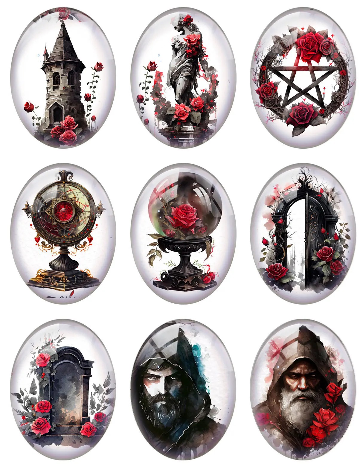 Fezrgea готические стеклянные кабошоны