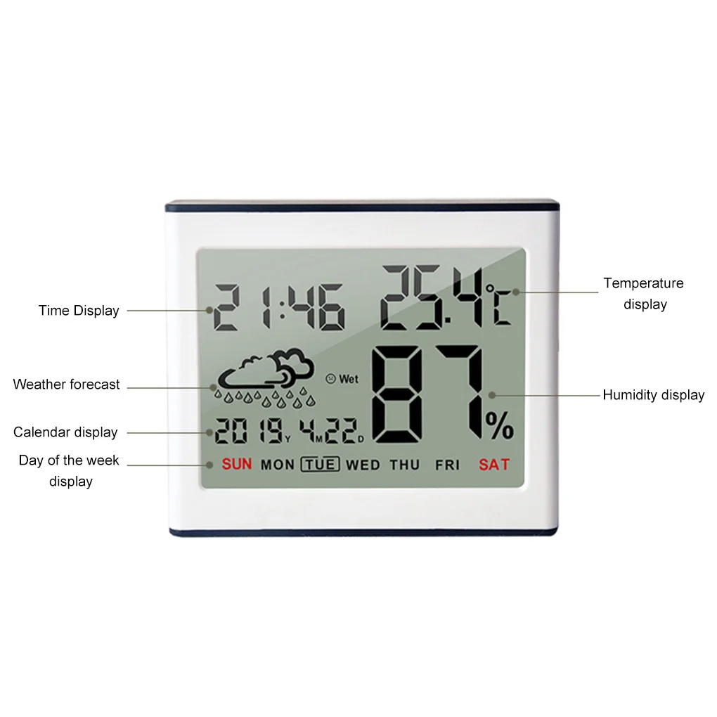 thermometer adjustable electronic hygrometer with bracket hanging detector weather station temperature humidity meter free global shipping