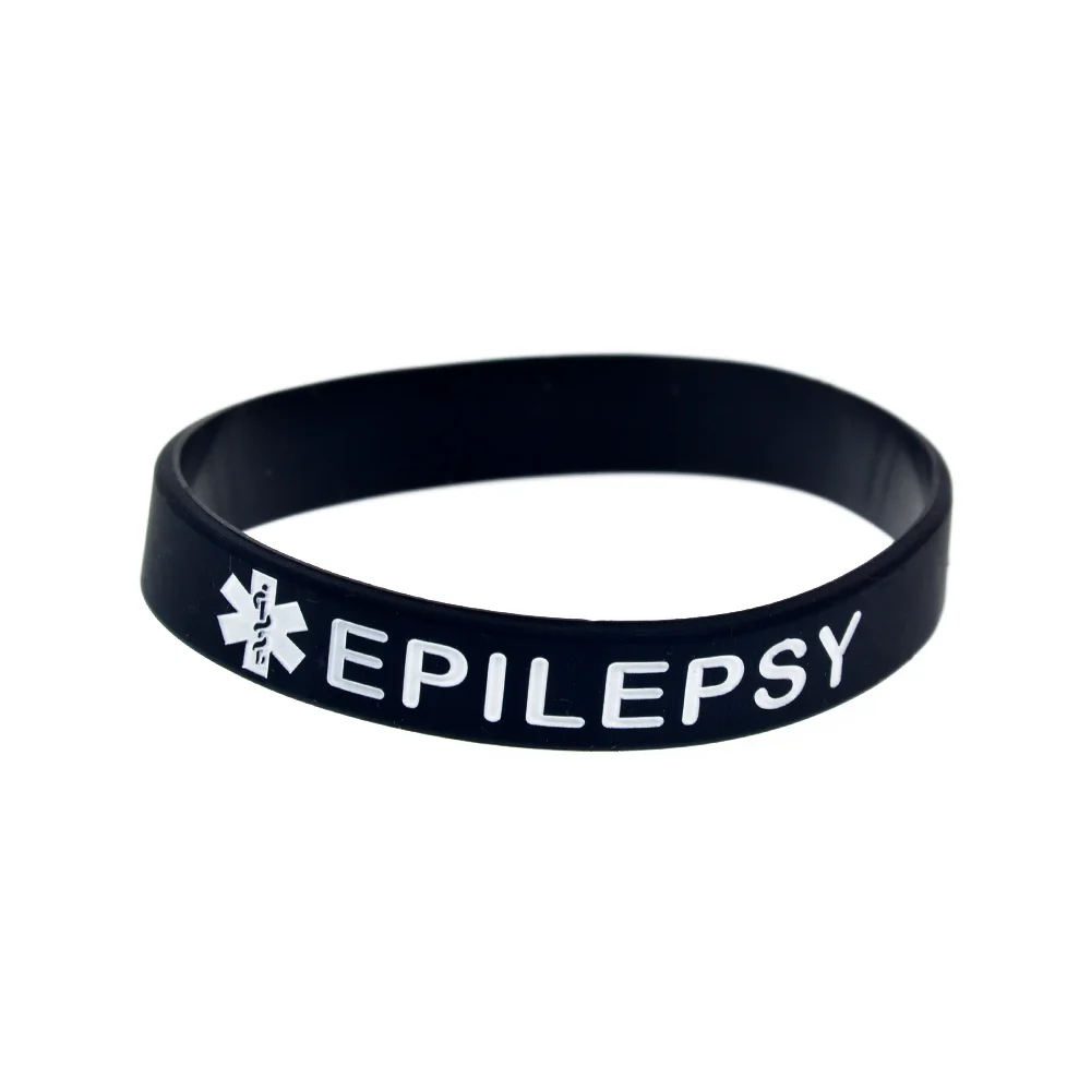 EPILEPSY Медицинское оповещение ID Силиконовые браслеты Браслеты для взрослых Размер