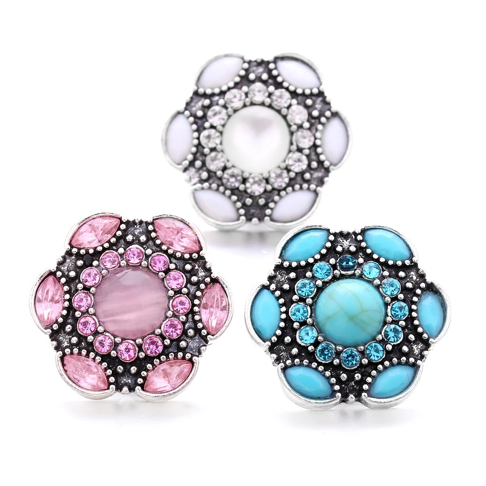 

Wholesale New Arrivals DIY Flower Cufflinks Gemelos Accessories Fit 18mm New In Bracelet Clasp Jewelry For Men And Women B628