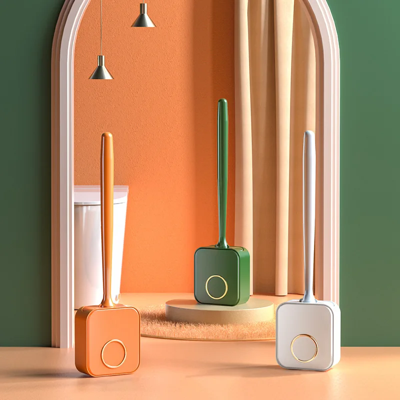 

New Toilet Brush Wall Hanging Green Luxury Cleaning Tools Quick Dry Base Mounted Household Cleaning Brush Bathroom Accessories