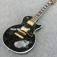 high quality china electric guitarblack electric guitarsmahogany body golden hardware free shipping