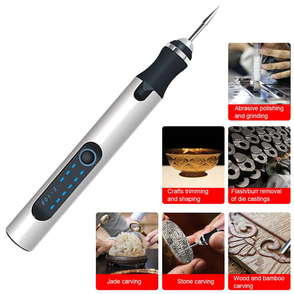 

Electric Engraving Pen USB Rechargeable LED Indicator Jewelry Glass Woodworking