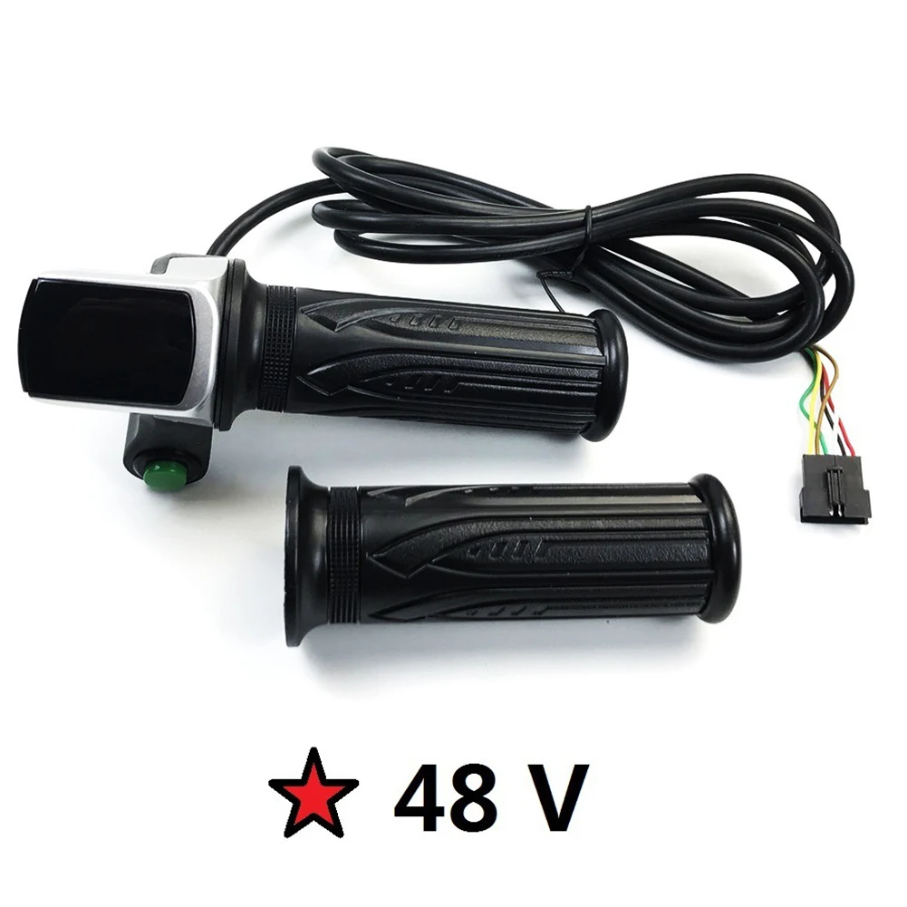 

1Pair 6 Wire Electric Bicycley Throttle Grip With LCD Display 48V Handlebar Grip Speed Control Handle Twisting Throttle Grip