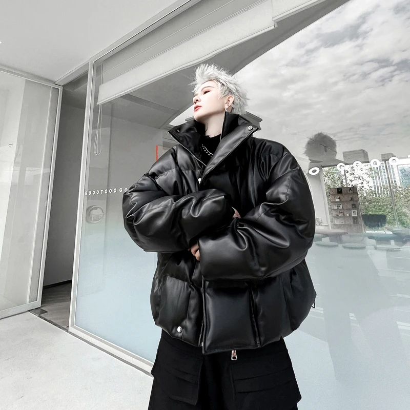 PFNW 2024 зимнее зеленое пальто с круглым подолом и воротником-стойкой хлопковая