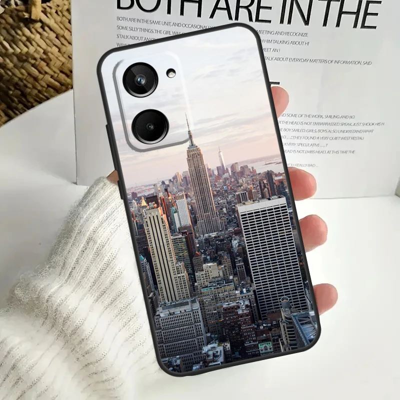 Чехол с отделением Нью-Йорка для Realme C55 C53 C51 C35 C33 C30 C67 C21Y C25s C15 9 10 12 11 Pro Plus GT Neo5