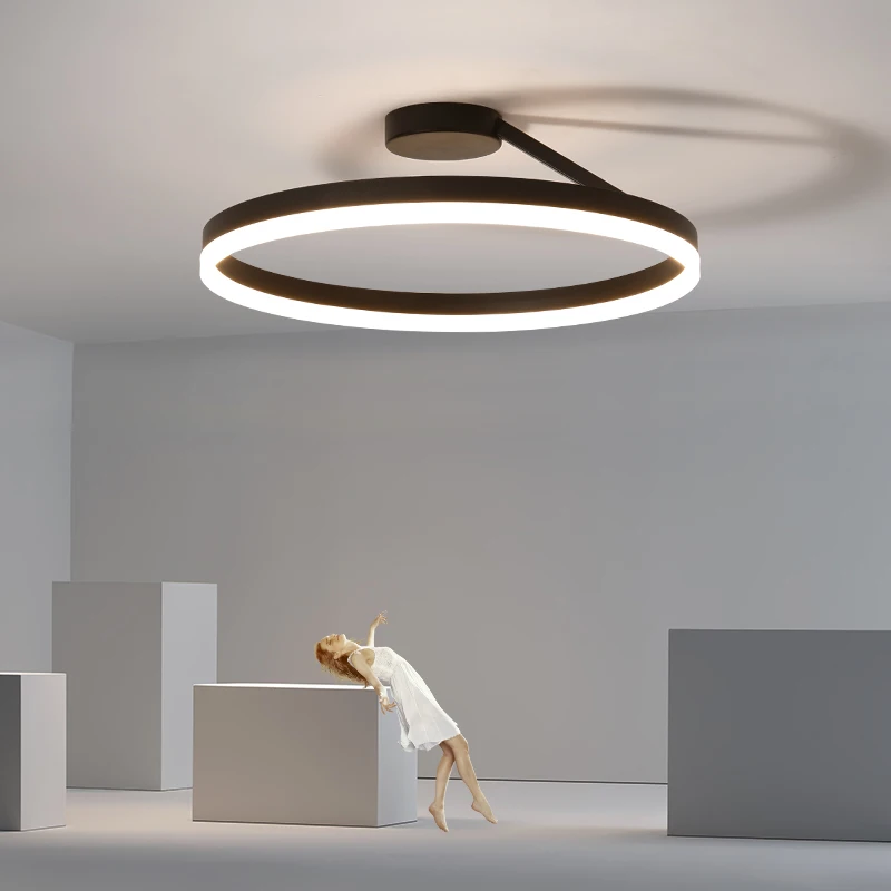 

Modern LED White/Black Ceiling Light Simple Single Circle Ceiling Lamp Restaurant Bedroom Kitchen Home Lighting Fixtures
