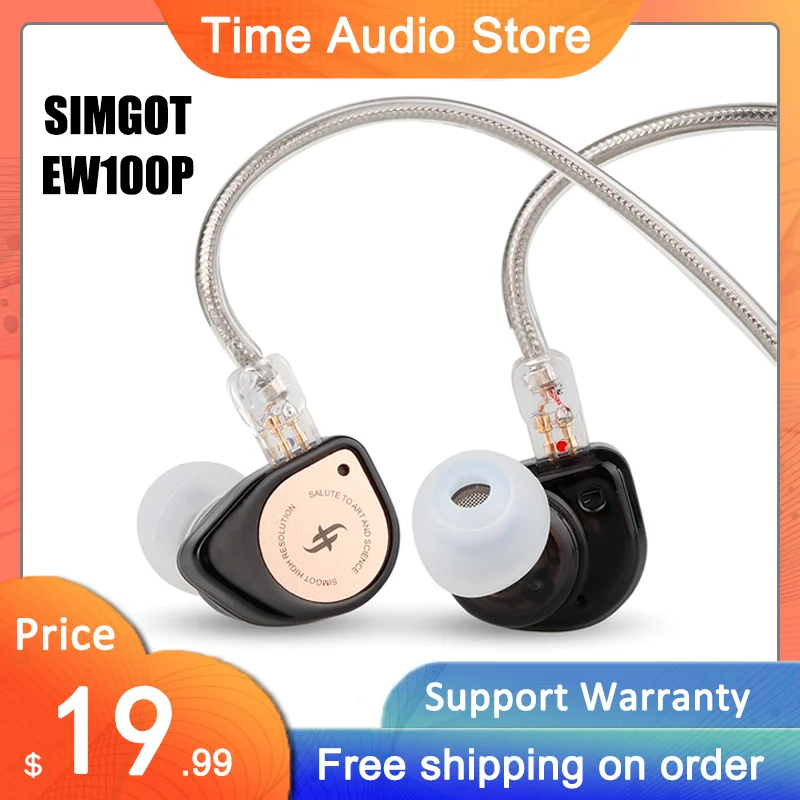 Simgot EW100P 10MM Wired Headphones Dual-Cavity Dynamic Driver & LCP Diaphragm Earphone Fidelity Sound Core for Audiophile Gamer