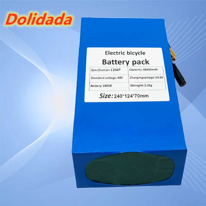 Free Shipping 48V 38ah 13s6p Lithium Battery Pack 48v 38000mAh 2000W Electric Bicycle Batteries Built In 50A BMS