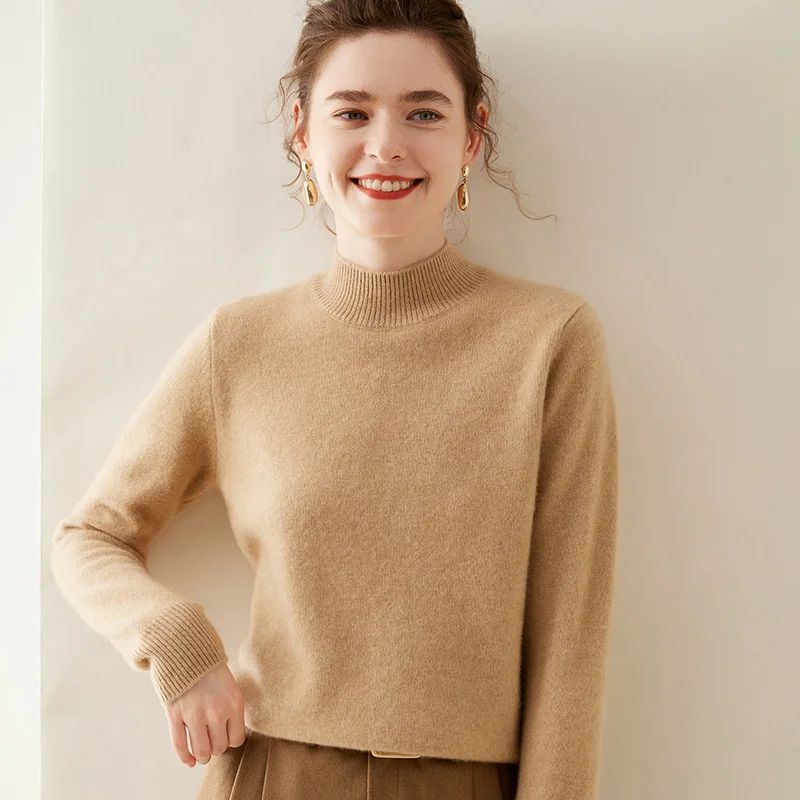 Женский кашемировый свитер WinvyNee с круглым вырезом шерстяные повседневные